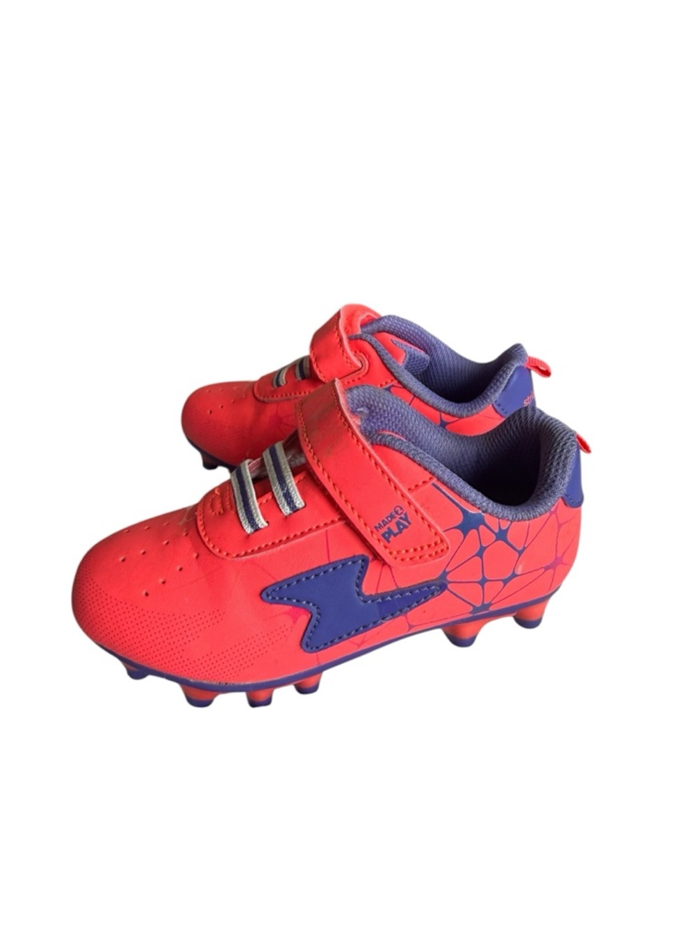 Stride Rite Coral and Purple Kids Soccer Cleats